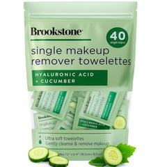 Pink Sky Brookstone wipes pack shown for travel-friendly, gentle cleansing.