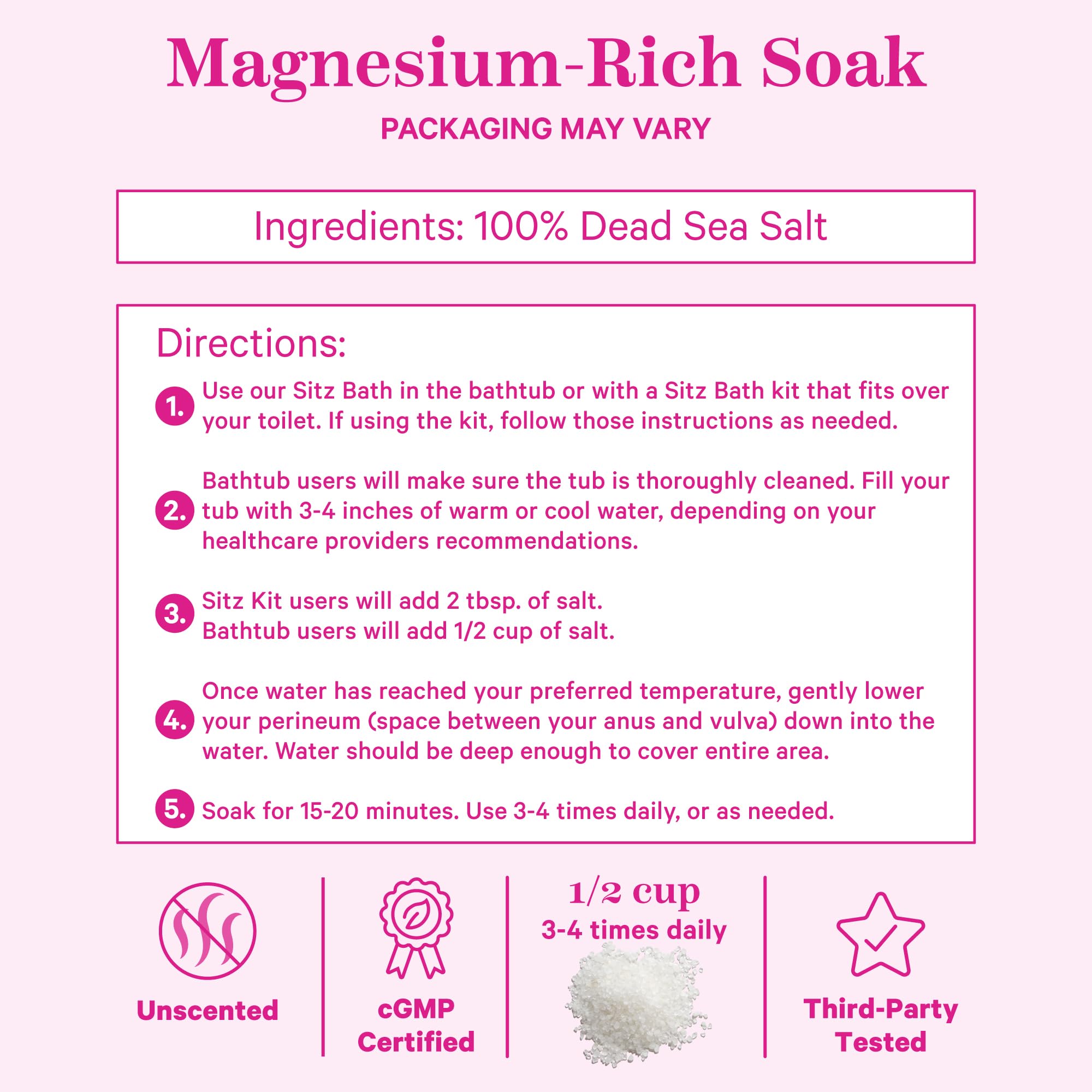 Pink Stork postpartum care ready to use in hospital bag for peri care.