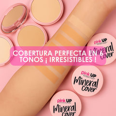 Pink Up Mineral Cover shade range displays Light to Tanning for seamless customization.