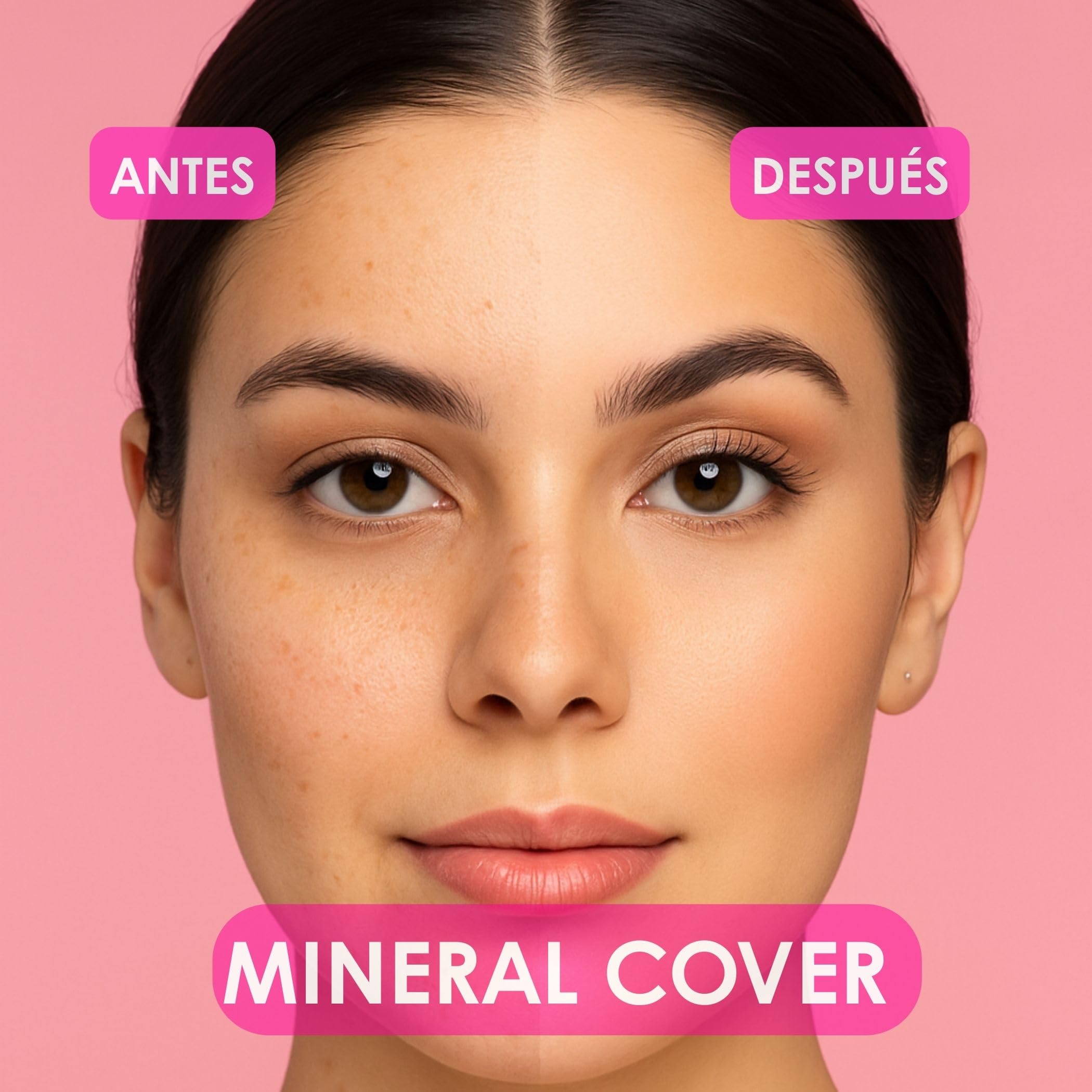 Pink Up Mineral Cover on skin shows soft matte finish with shine control.