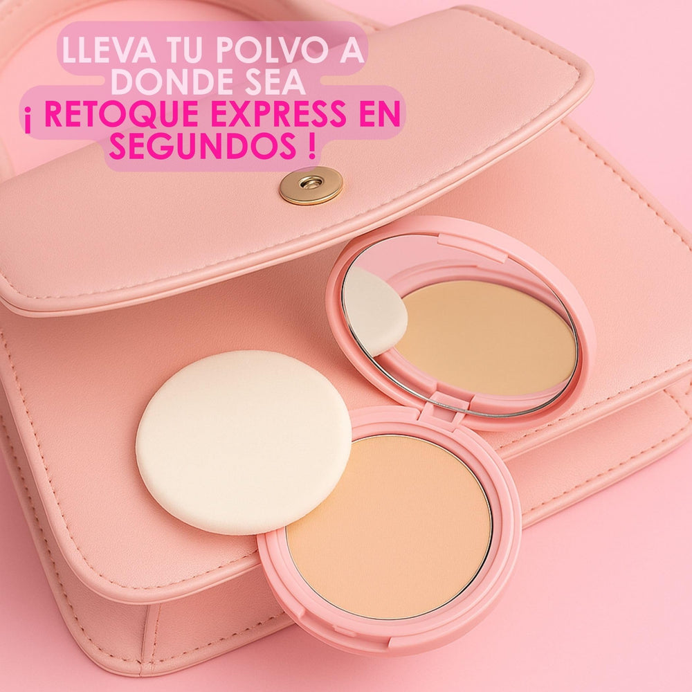 Pink Up Mineral Cover compact powder travels easily in purse or bag.