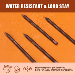 Pinkiou chocolate eyeliner pencil closeup offers velvety color and control.