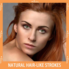 Pinkiou eyebrow pen precision brush blends color for a soft, natural look.