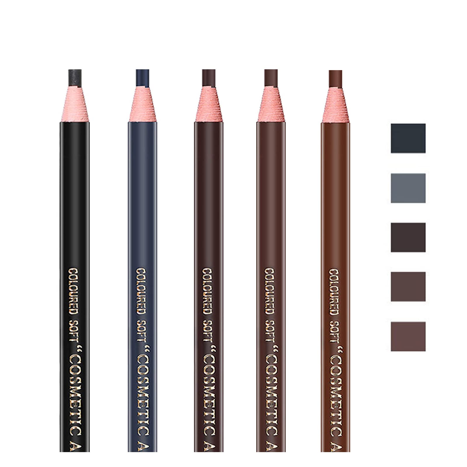 Pinkiou eyebrow pencils set 5 colors for versatile brow shaping and definition