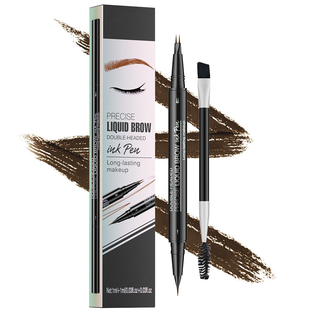 Pinkiou microblading eyebrow pen dual-ended for natural brow strokes and defined liner.