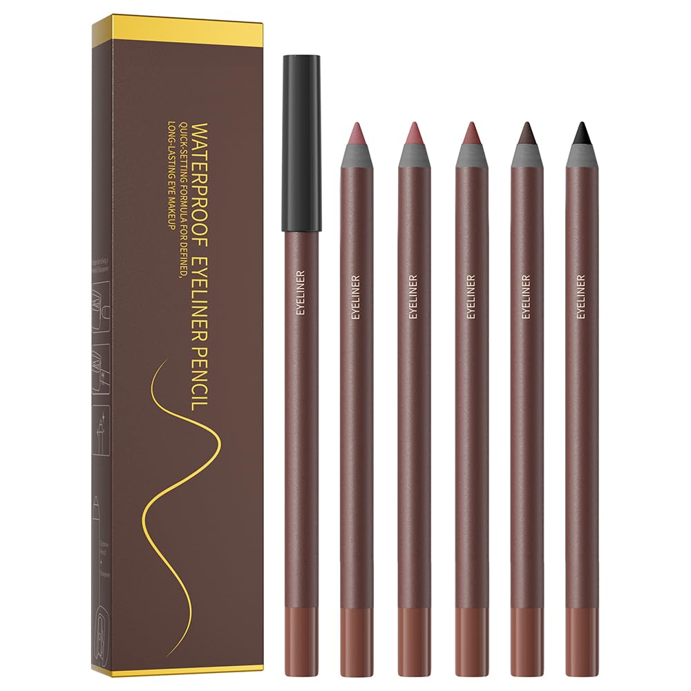 Pinkiou five-color eyeliner set packaging highlights versatile shades for day to night looks.