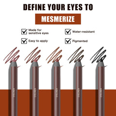 Pinkiou plum eyeliner pencil closeup showcases rich pigment for precise lining.