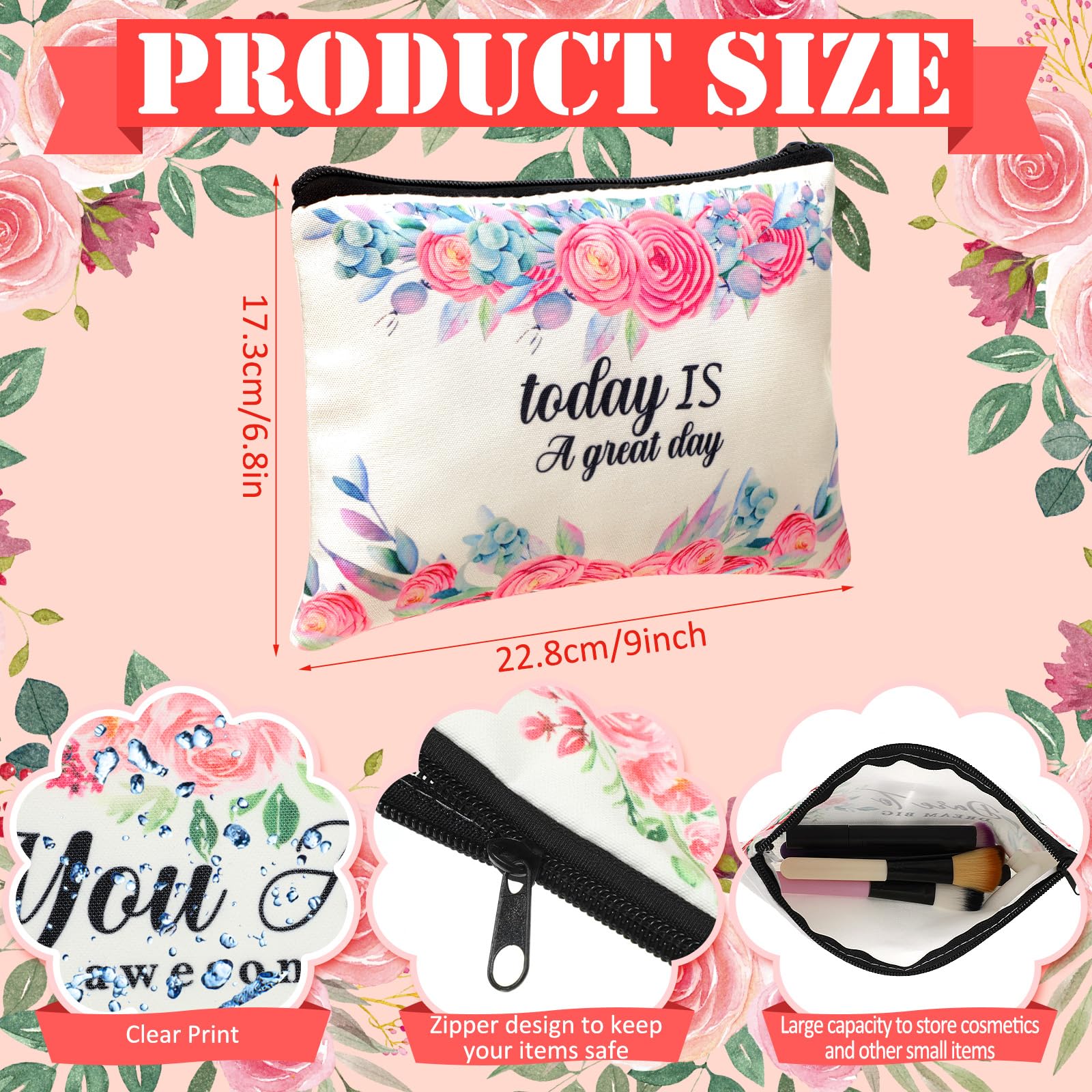 Pinkunn 16-piece set of flower canvases, versatile gift bags for Galentine events.