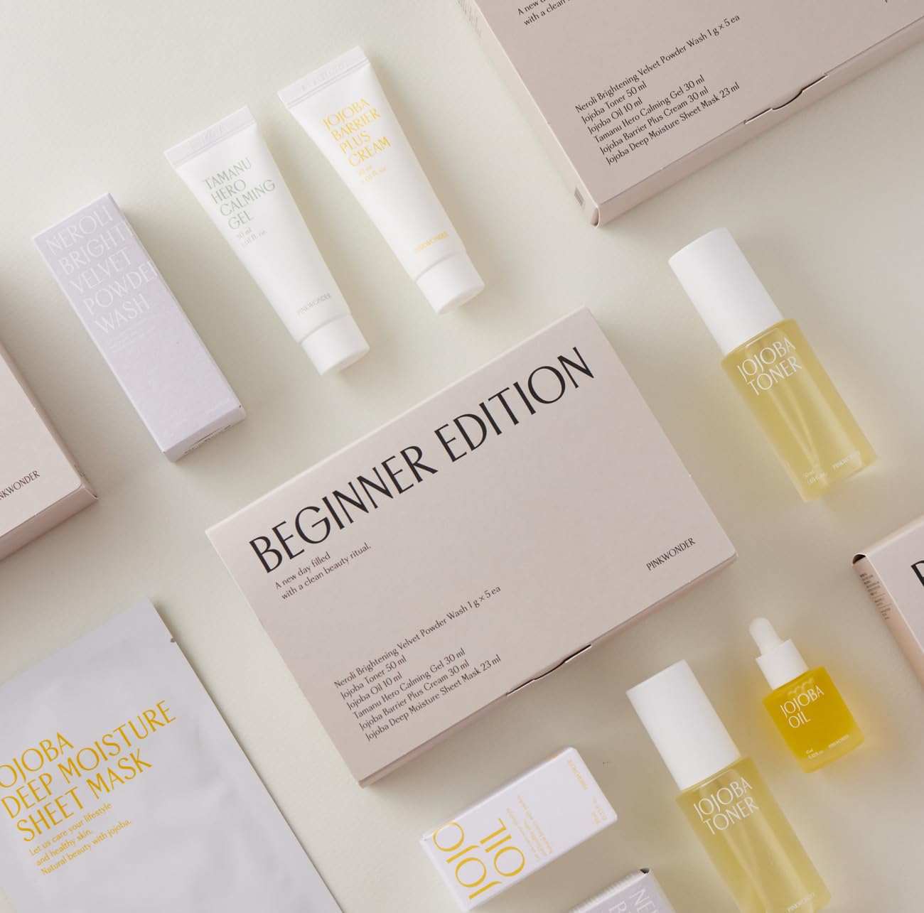 PINKWONDER cleansing powder sachet for a gentle, thorough cleanse.