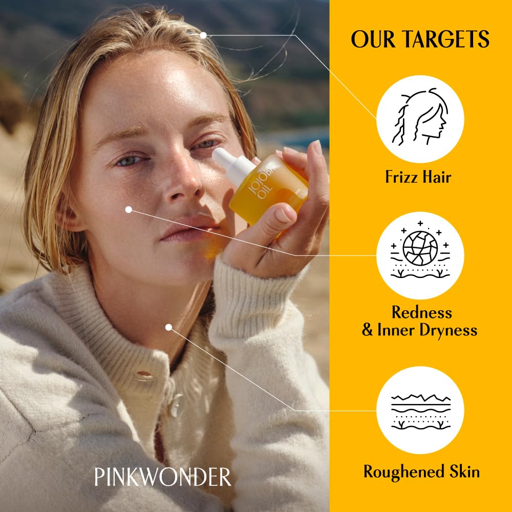 PinkWonder Jojoba Oil with bergamot infusion enhances refreshing facial massages.