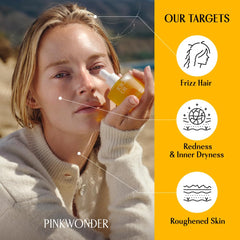 PinkWonder Jojoba Oil with bergamot infusion enhances refreshing facial massages.
