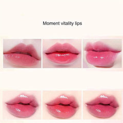 PIN&WEI lip gloss-like finish close-up shows iridescent sheen and lasting moisture
