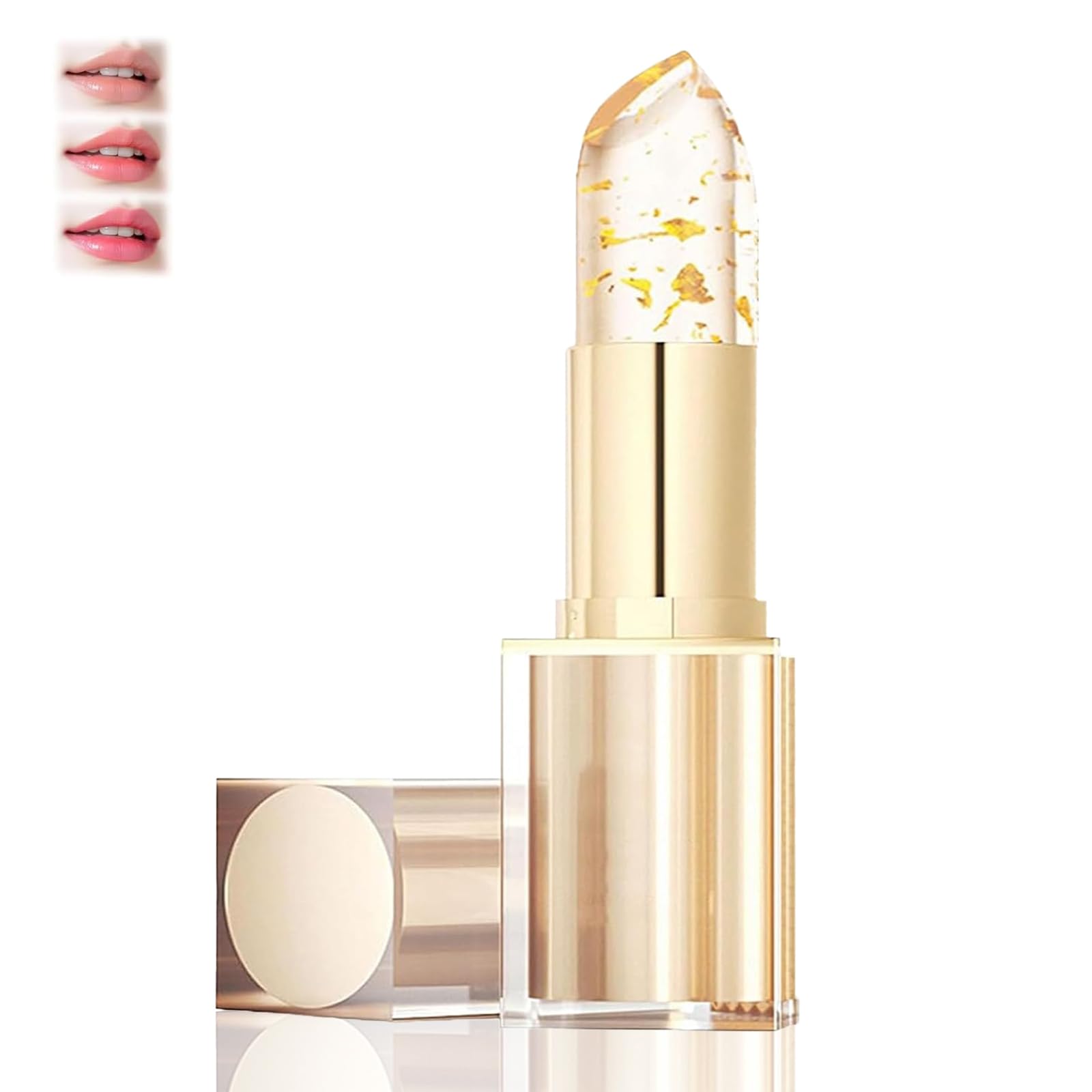 PIN&WEI color-changing lipstick packaging with gold cap highlights stylish storage