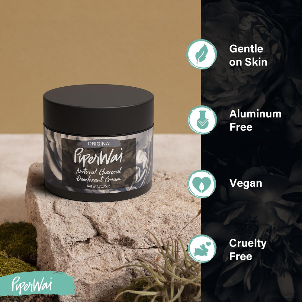PiperWai jar shows a light herbal scent for gentle underarm care.