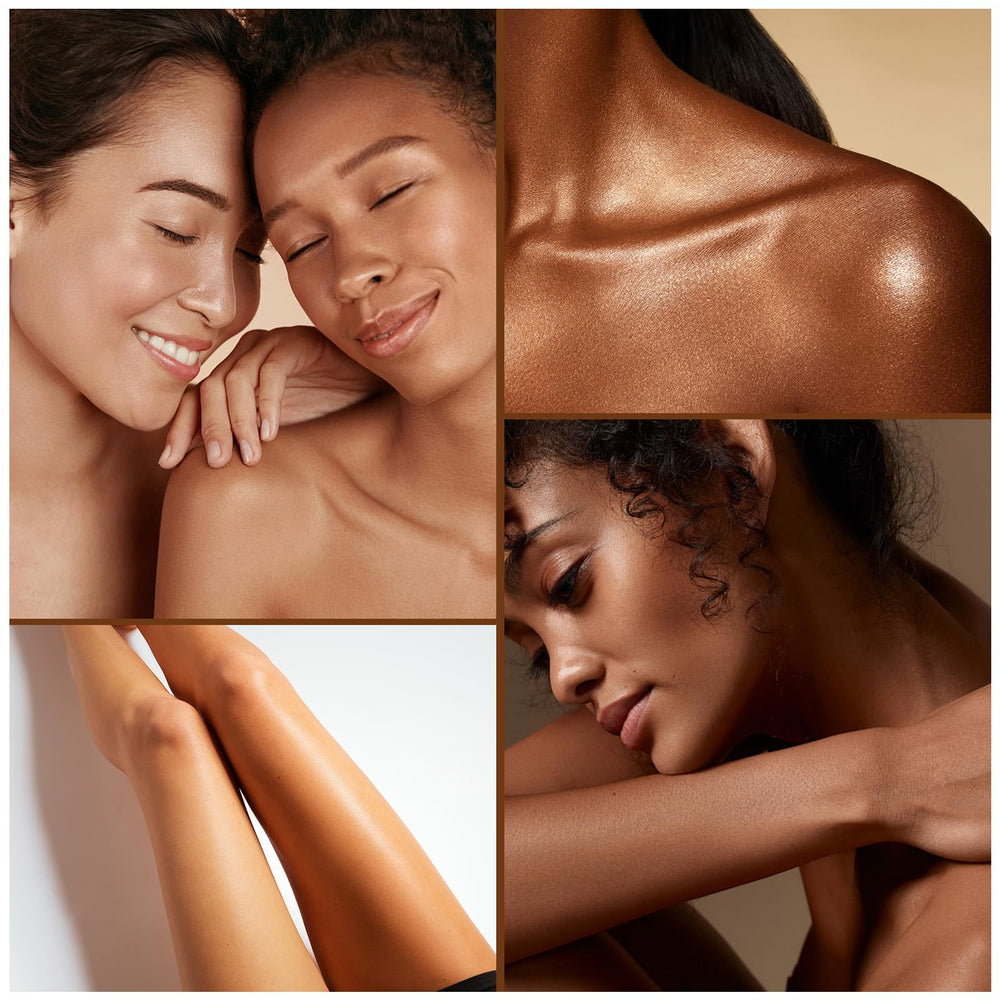 PIPIGE Sunless Tanning Drops applied for radiant, natural-looking glow.