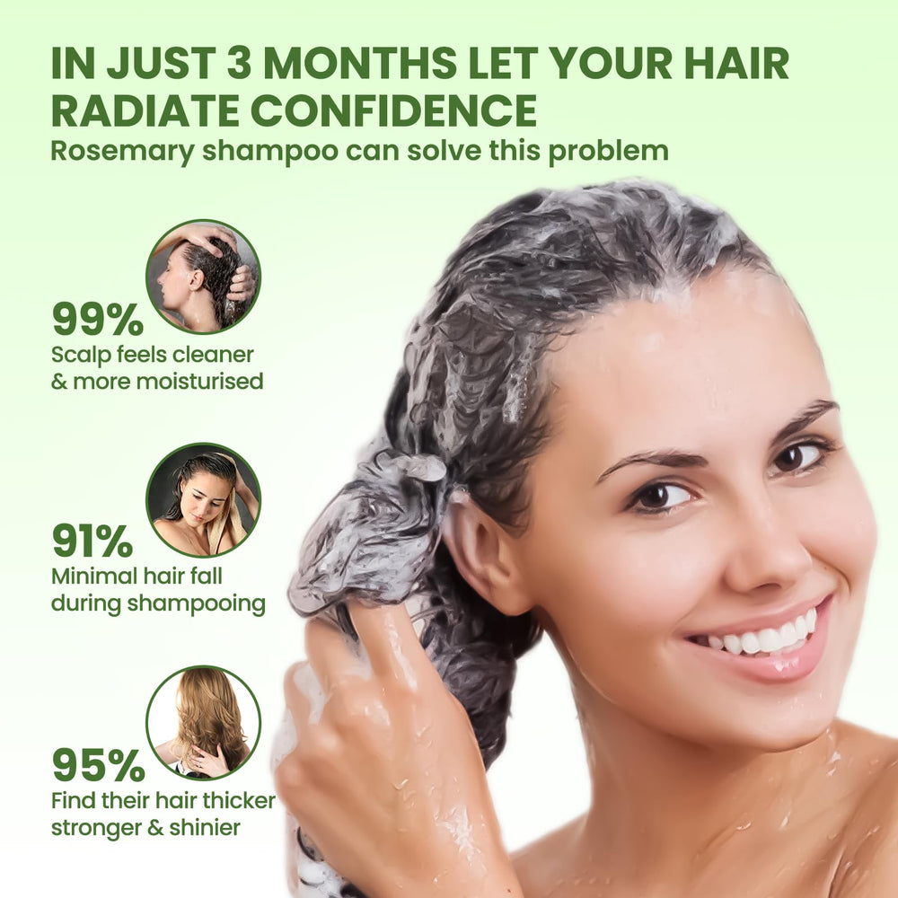 PIPIHUA Rosemary Shampoo regrowth routine setup in bathroom shelf