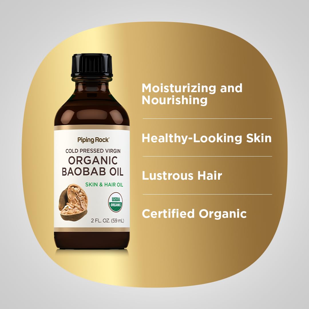 Piping Rock Baobab Oil for face use supports fresh-looking skin