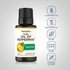 Piping Rock Peppermint Oil bottle cap and dropper ready to use.