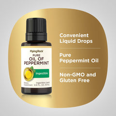 Piping Rock Peppermint Oil packaging indicates 15 ml size.
