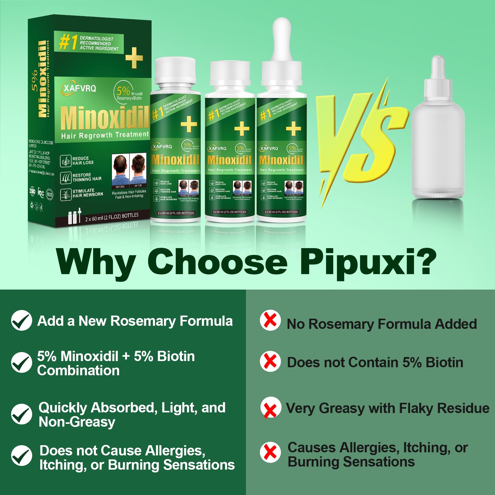 Pipuxi herbal extracts blend supports scalp vitality and hair conditioning.