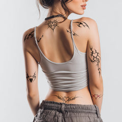 Pixel Hearts cybersigilism motif tattoo for bold, statement-ready looks at events