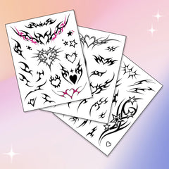 Pixel Hearts fiery hearts and stars tattoo adds edgy vibe for nights out