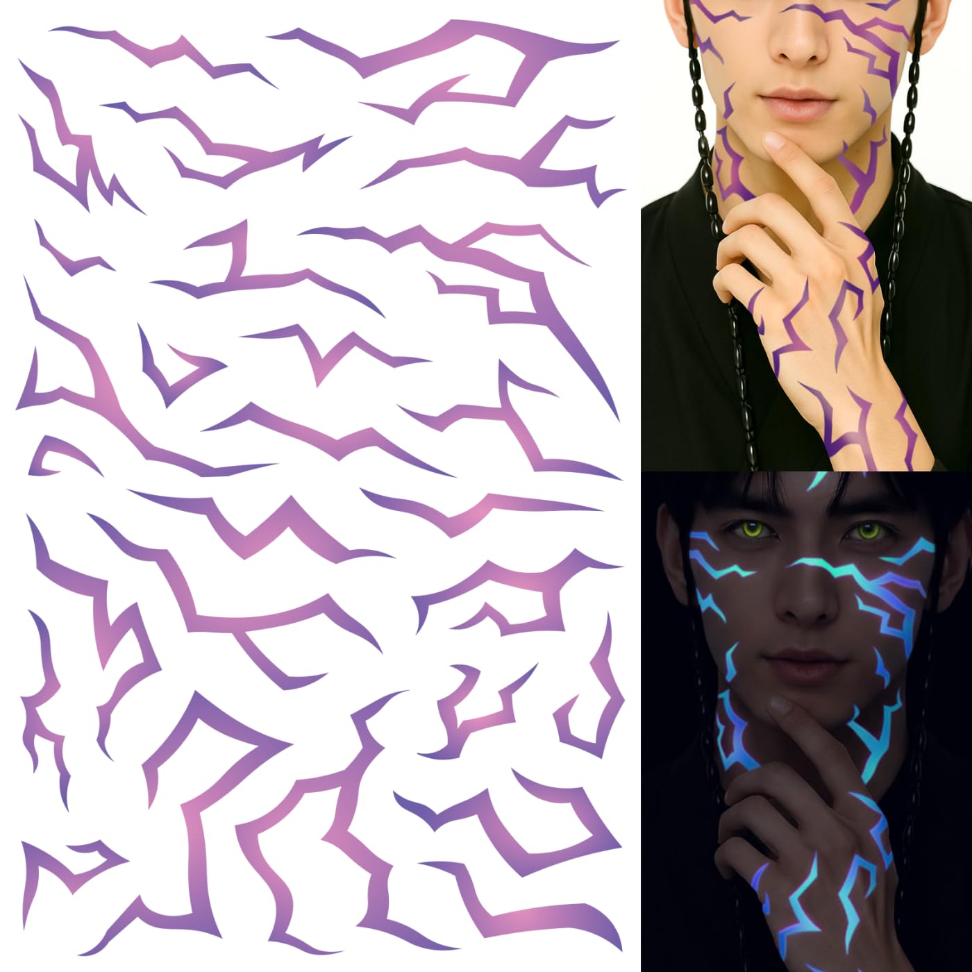 Pixel Hearts purple demon energy pattern tattoo glowing for bold party looks