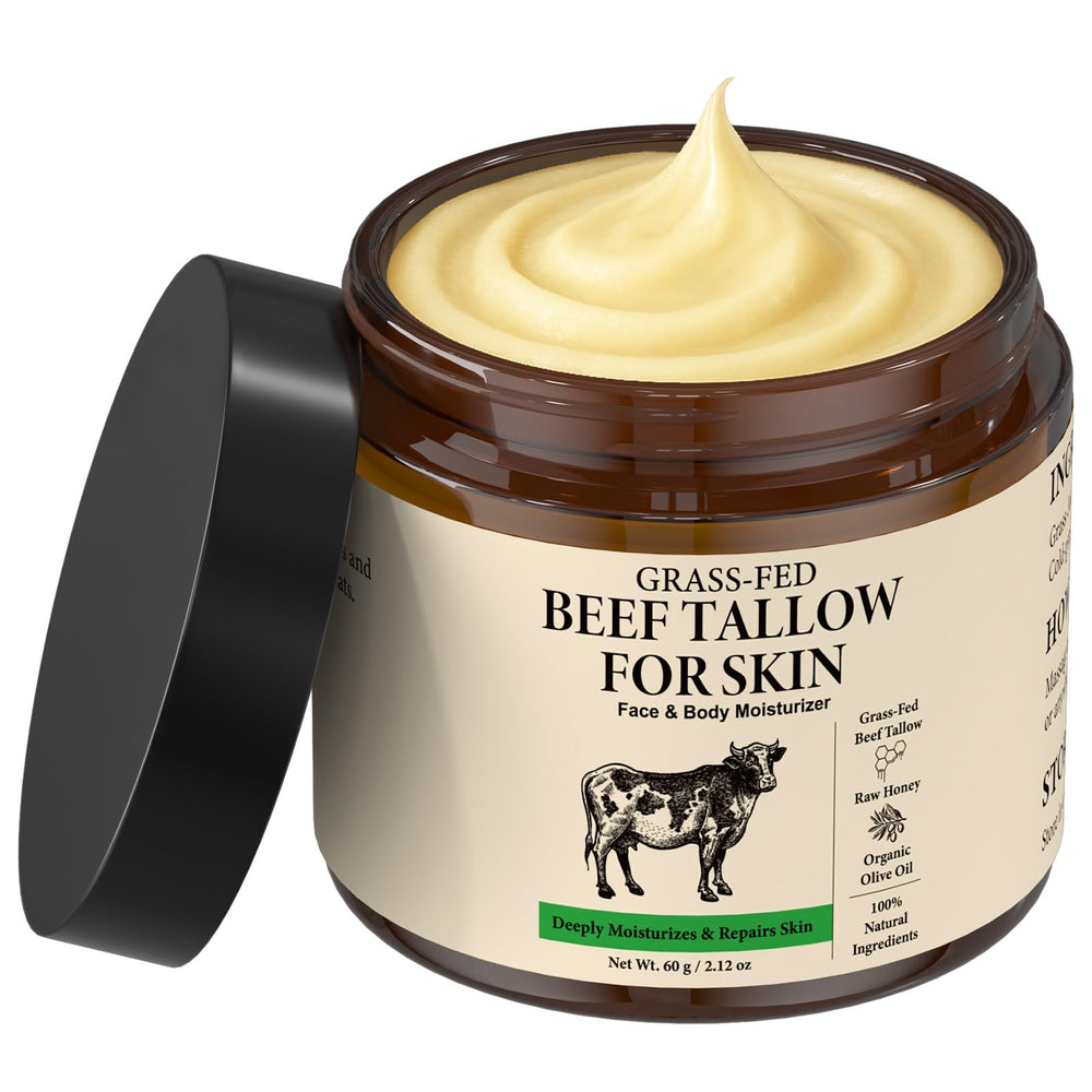 Pixellon beef tallow skin jar demonstrates rich moisture for daily hydration.