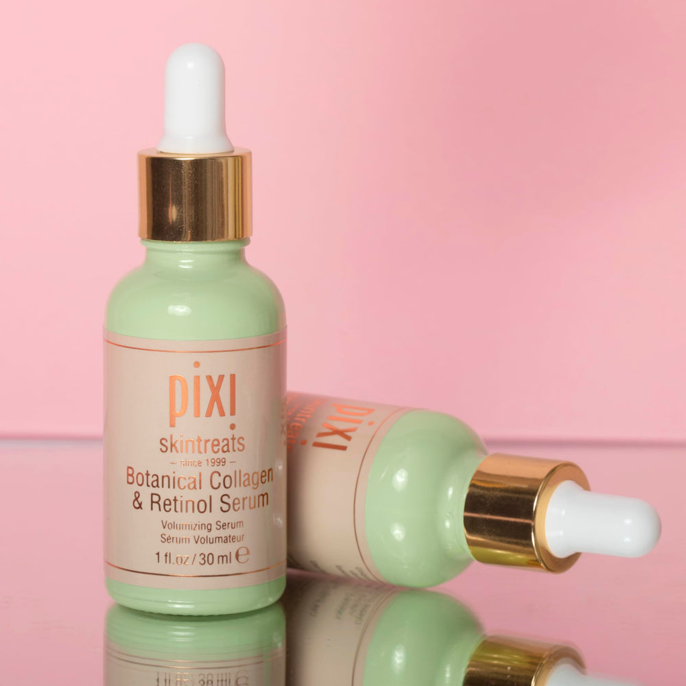 Pixi Beauty ingredients chart showing Acacia Collagen and Retinol benefits.