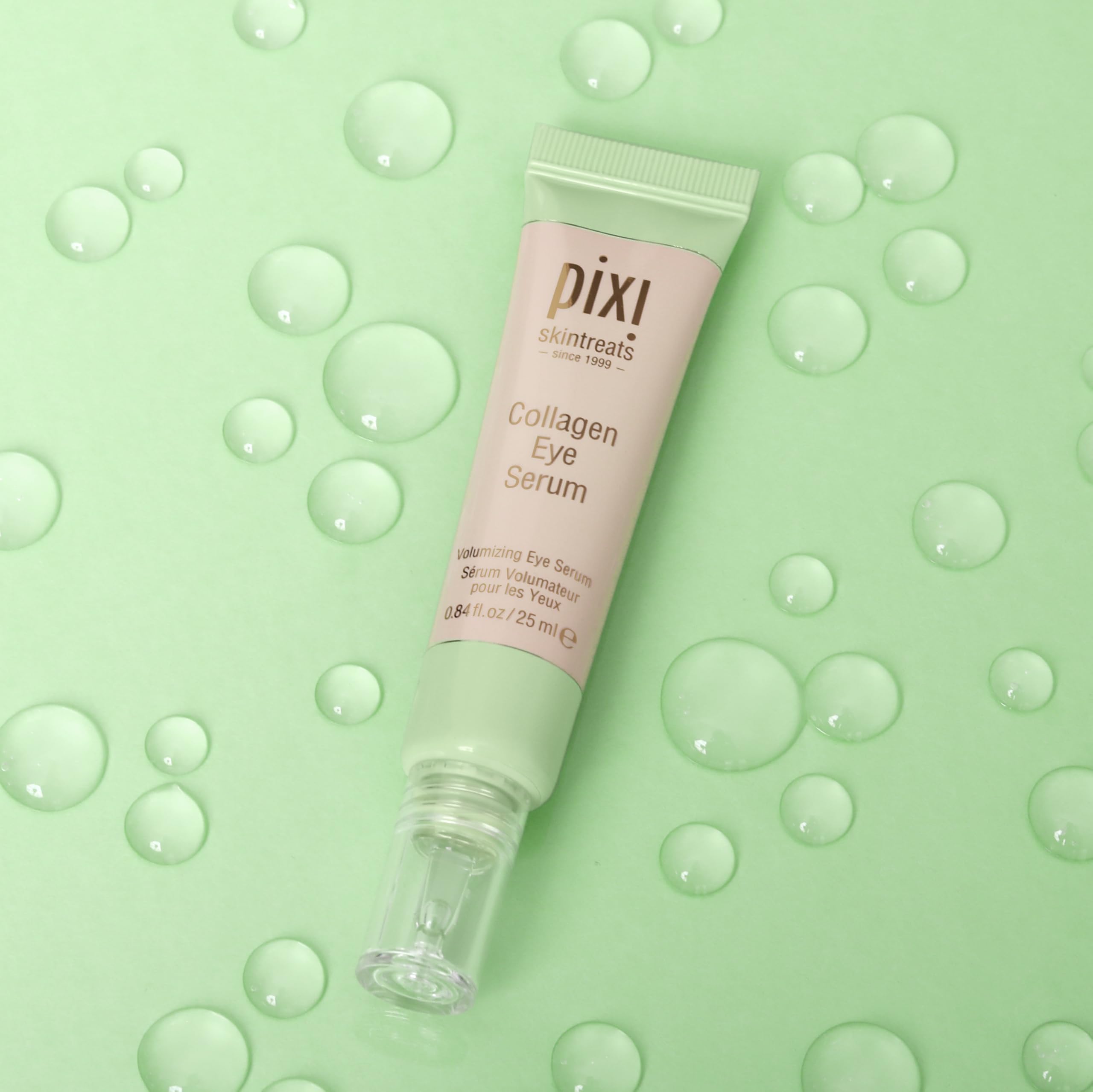 Pixi eye serum on hand shows light, non-greasy texture.