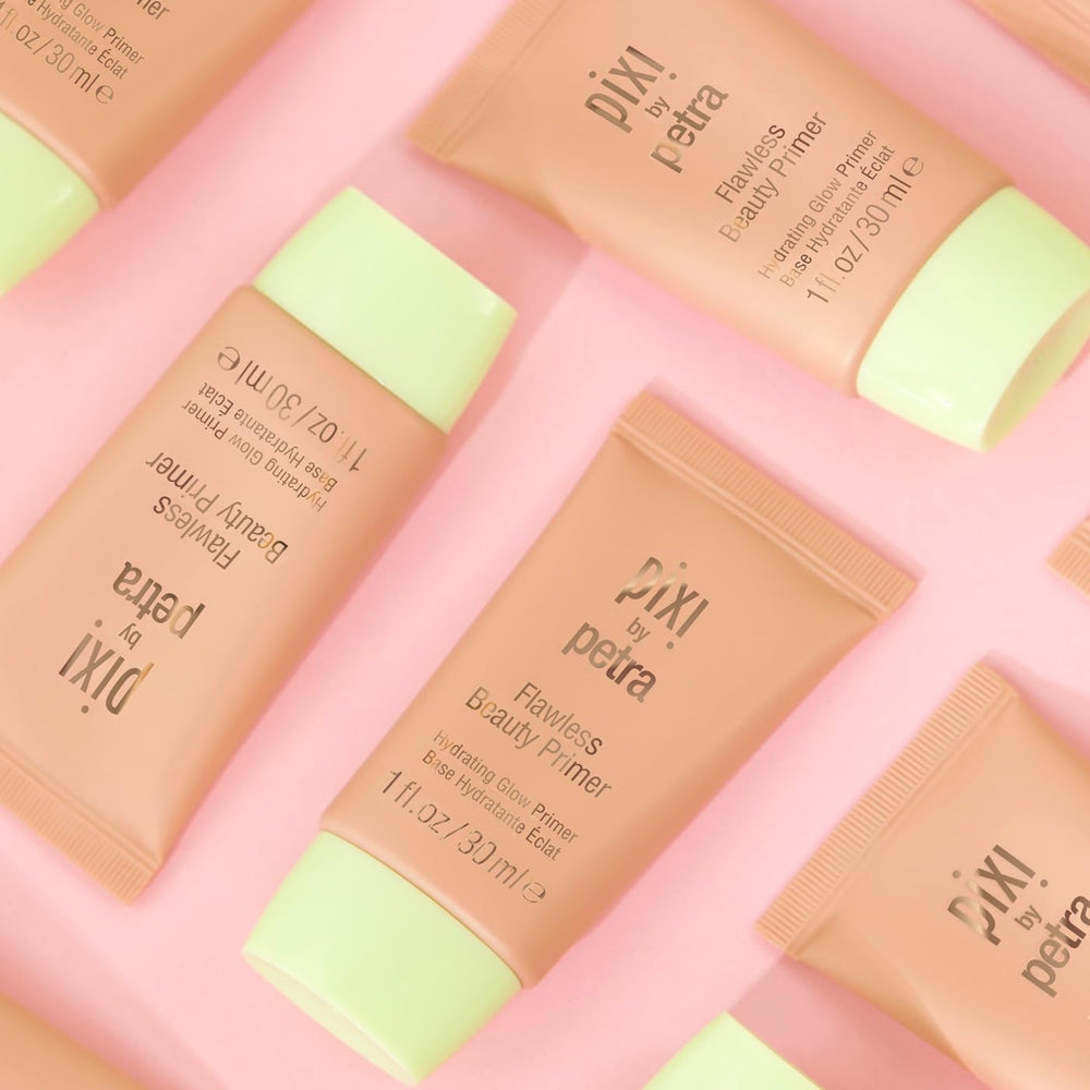 Pixi Flawless Beauty Primer nourishes with vitamin E for skin protection.