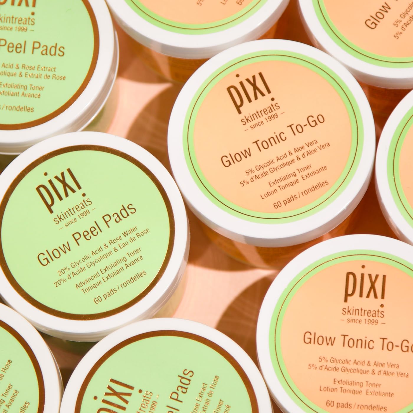 Pixi Glow Peel Pads 2-3 minute activation on the skin