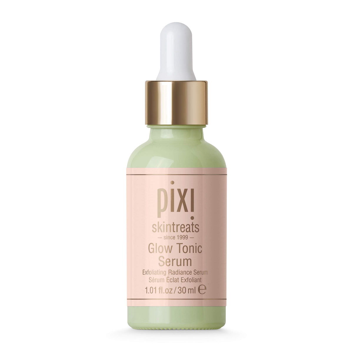 Pixi Glow Tonic Serum bottle visible shows lightweight hydration and gentle exfoliation