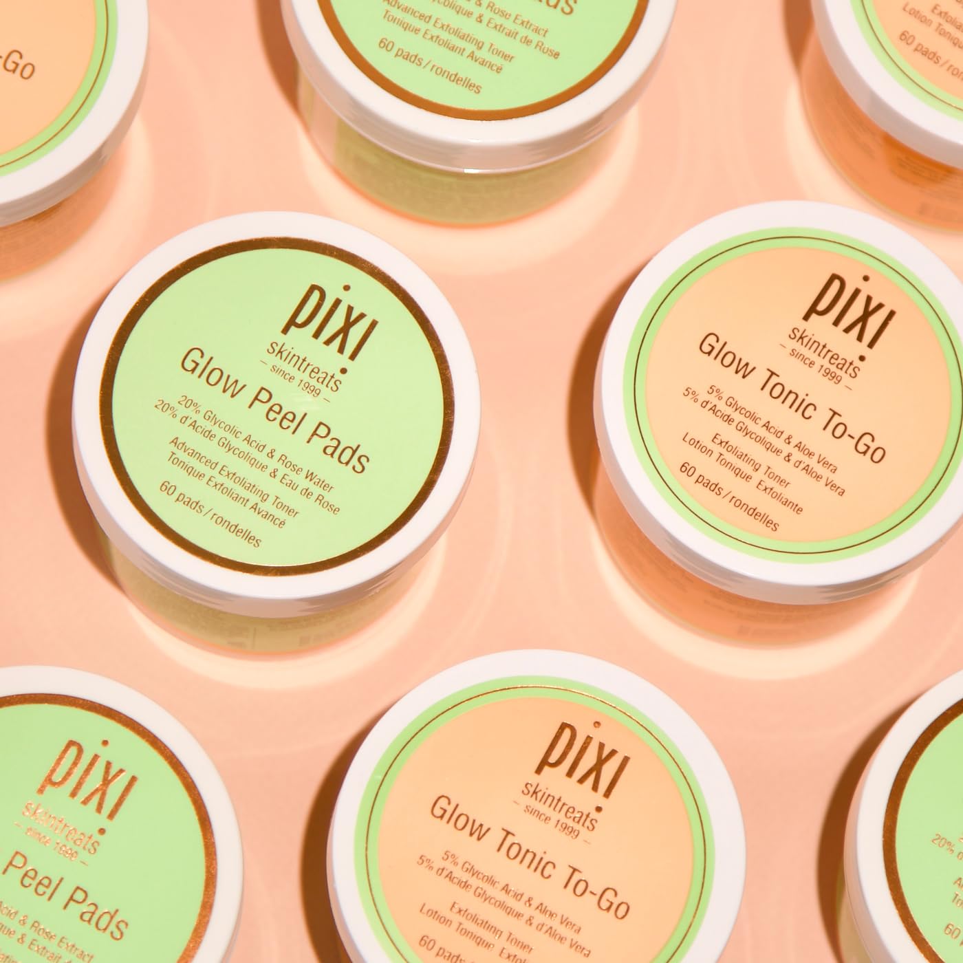 Pixi Glow Tonic to-Go application swipe demonstrates even-toned skin prep