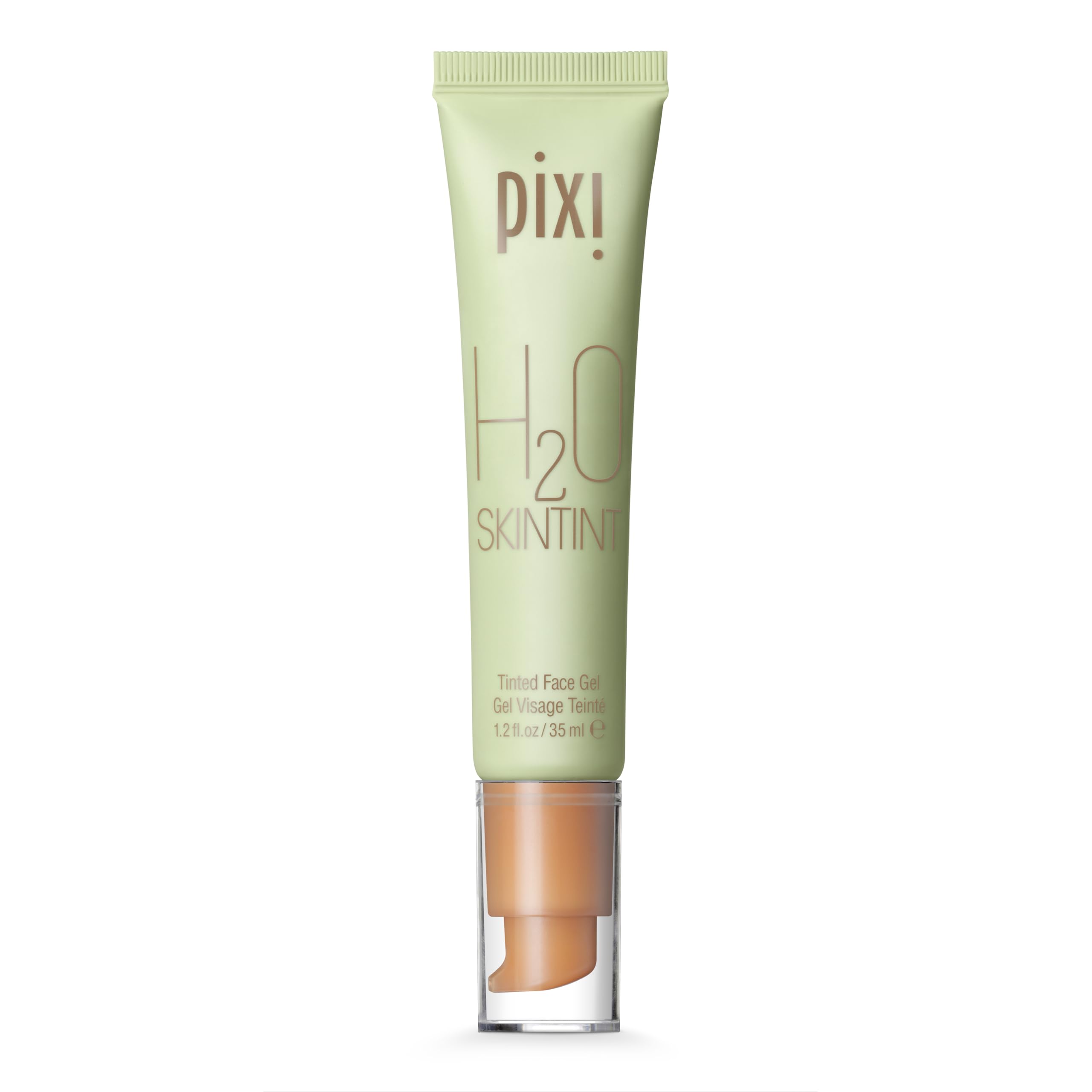 Pixi H2O SkinTint bottle pour demonstrates lightweight, hydrating coverage.
