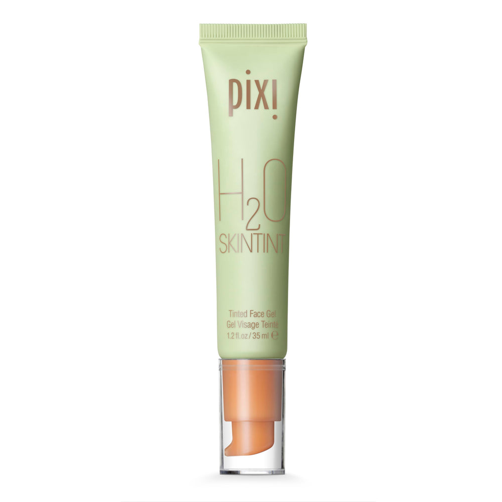 Pixi H2O SkinTint bottle pour demonstrates lightweight, hydrating coverage.