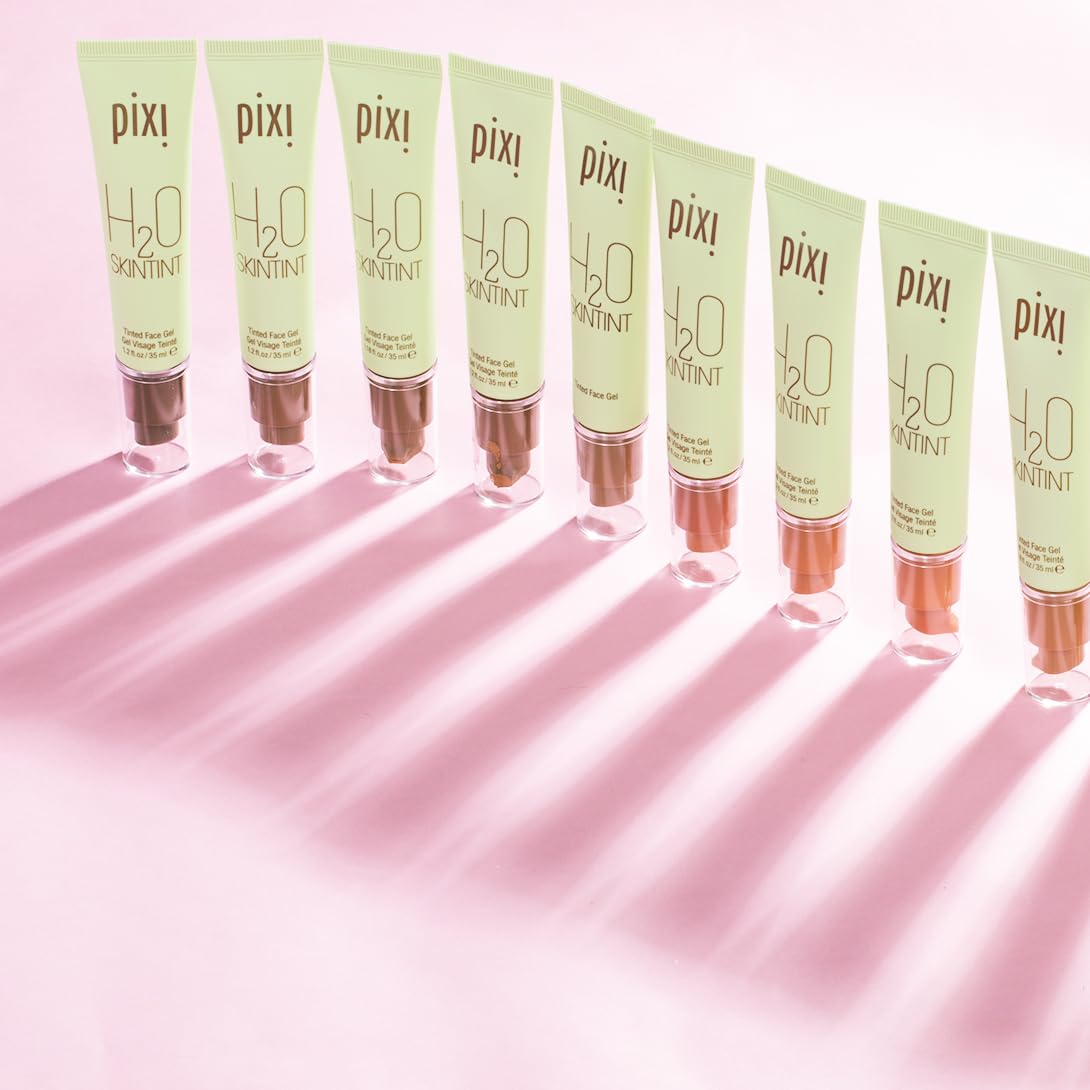Pixi H2O SkinTint mid-face blend creates seamless finish.
