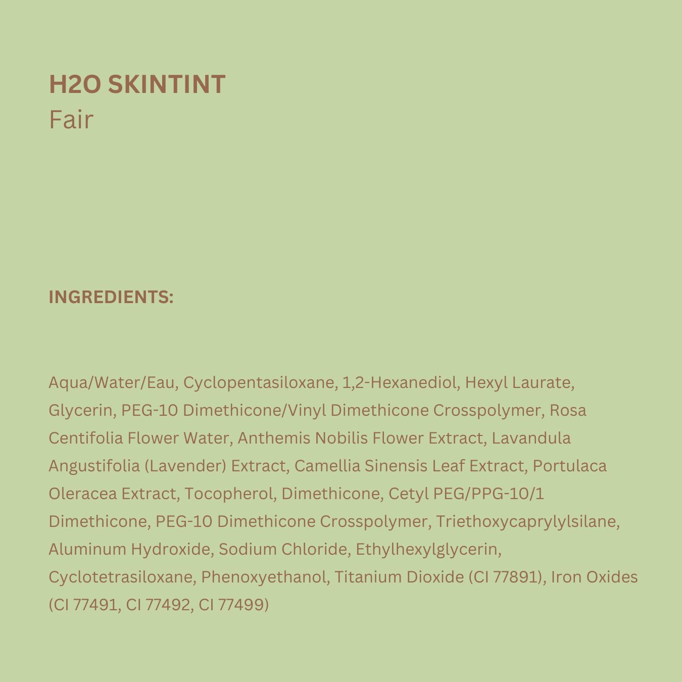 Pixi H2O SkinTint fair shade swatches on arm show balance