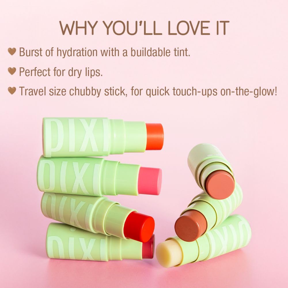 Pixi Hydra LipTreat Rosette packaging highlights easy-to-hold chubby stick.
