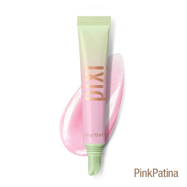 Close-up of Pixi LipTone PinkPatina bottle showing glassy finish and color hint.