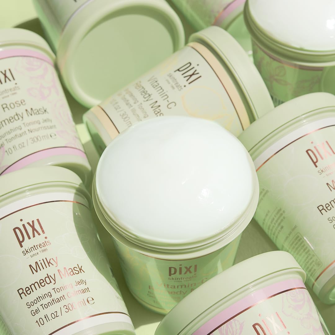 Pixi Milky Remedy Mask application on clean skin for quick refresh