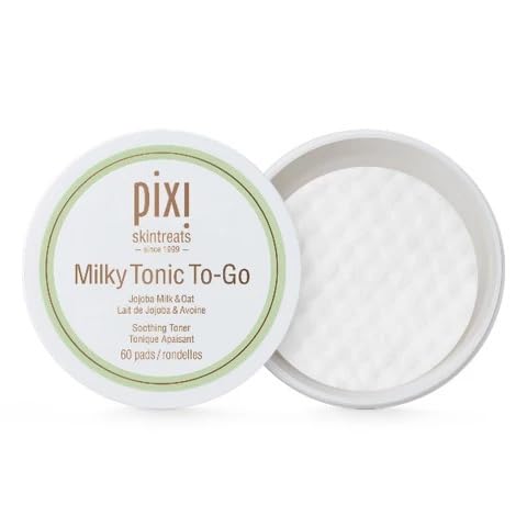 Pixi Milky Tonic to-Go bottle showing portable hydration for on-the-go skincare.