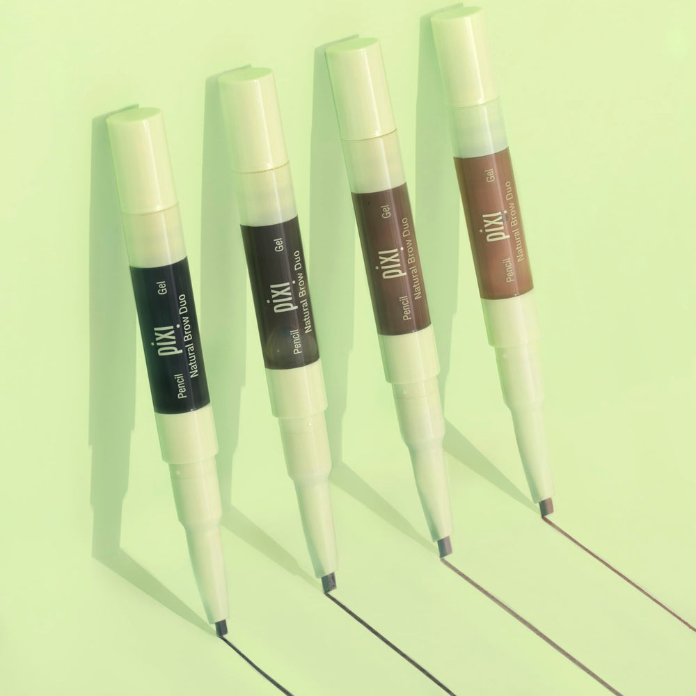 Pixi Natural Brow Duo gel swatch shows tinted hold for brows.