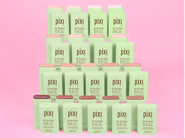 Pixi On-the-Glow Base finish shot emphasizes natural dewy look.
