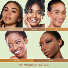 Pixi On-the-Glow Base ceramide hydration close-up for a soft, hydrated look