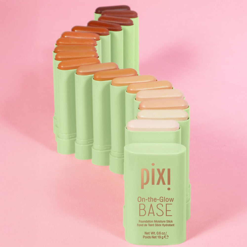 Pixi On-the-Glow Base close-up glow finish on skin