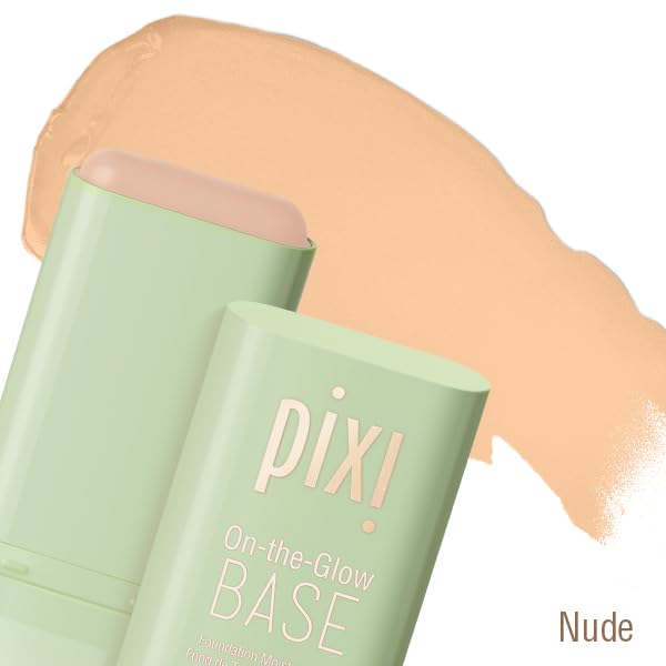 Pixi On-the-Glow Base close-up twist demonstrates precise buildable coverage
