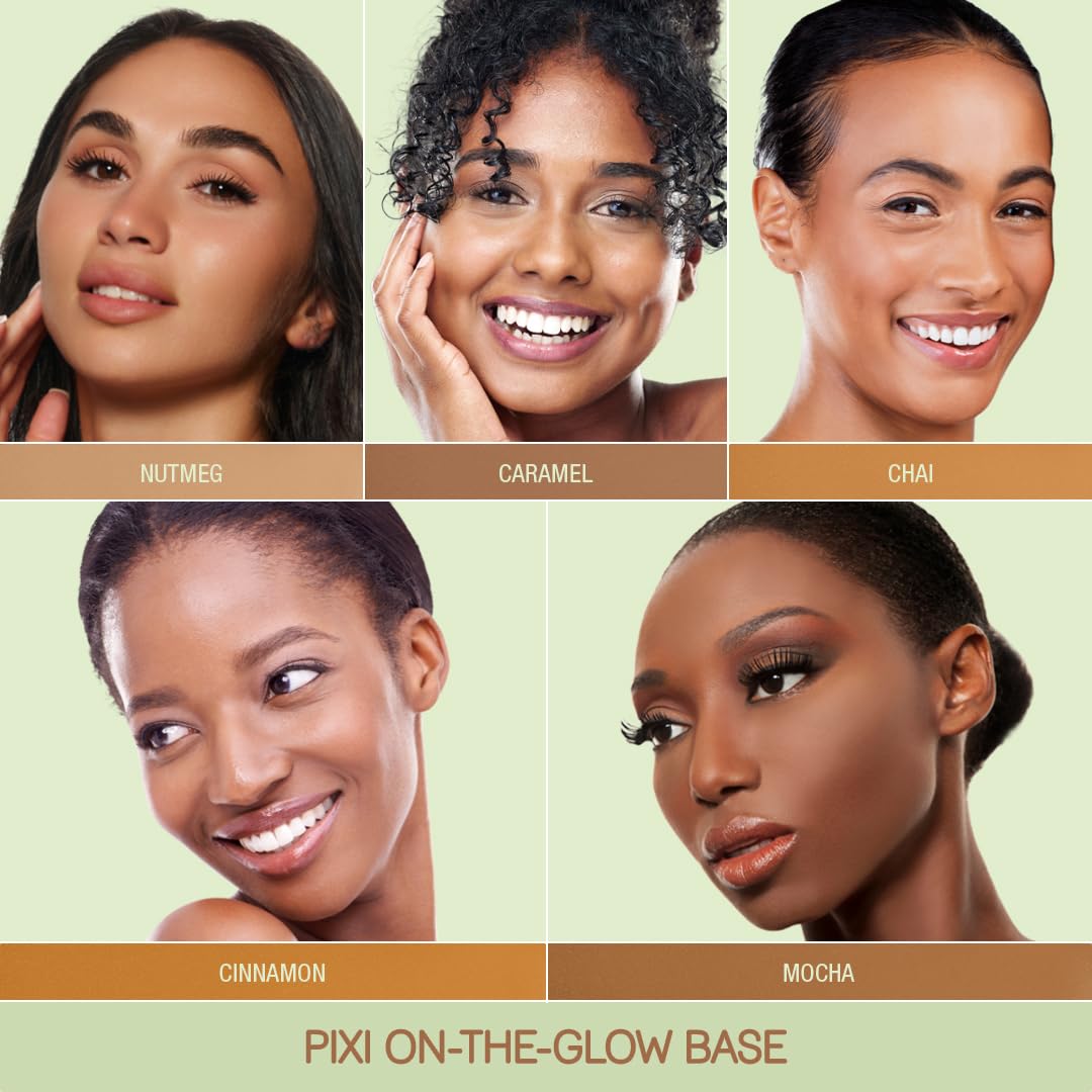 Pixi On-the-Glow Base Mocha stick application for effortless blending