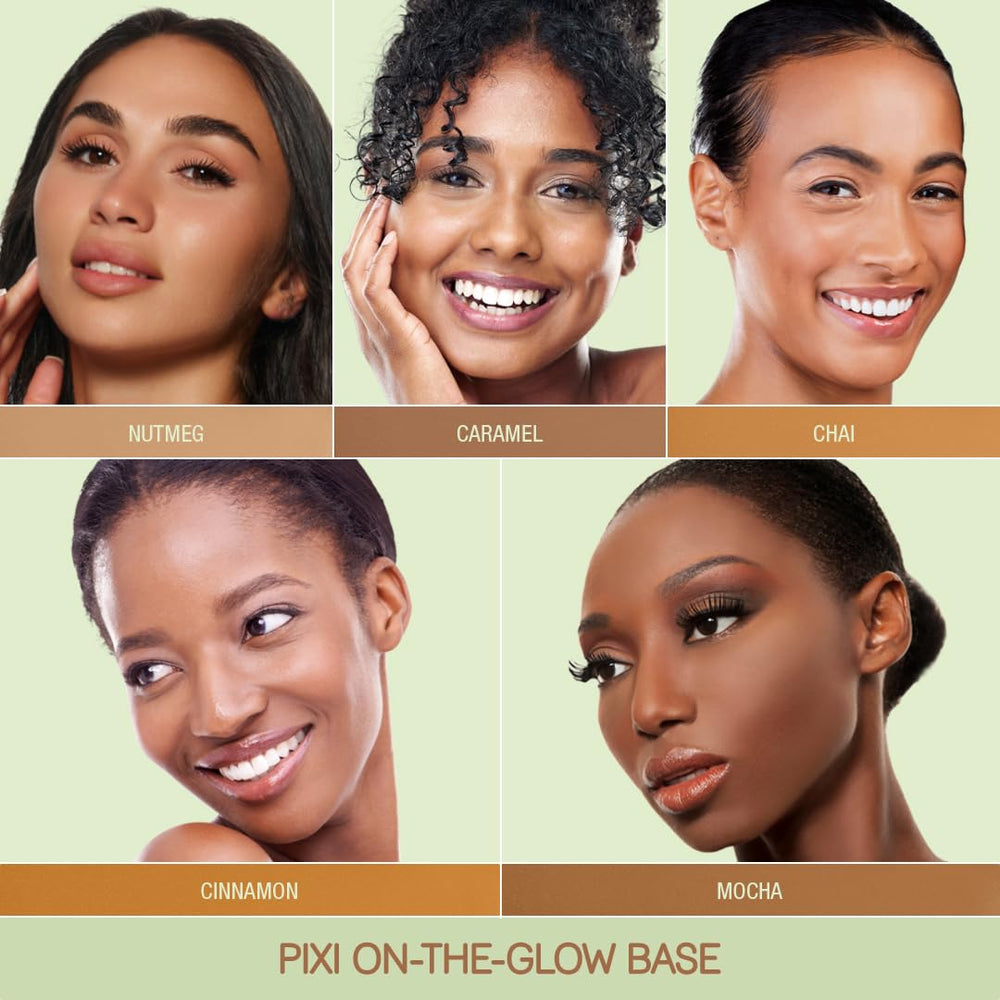 Pixi On-the-Glow Base Mocha stick application for effortless blending