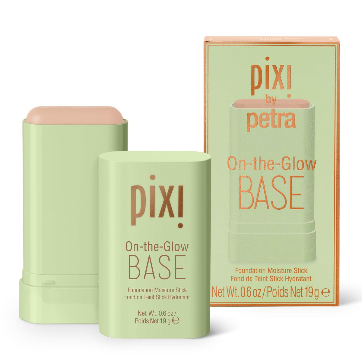 Pixi On-the-Glow Base nude application for even skin tone and natural glow